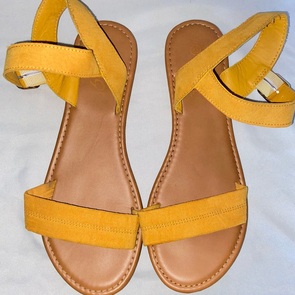 Yellow Ankle Strap Sandals